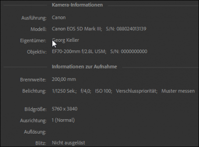 EXIF Daten
